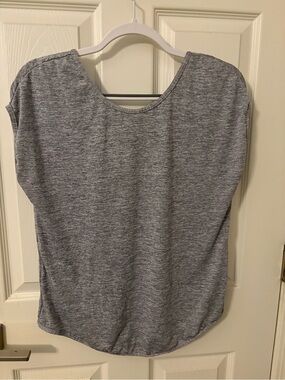 Heather Gray Women's Relaxed Scoop Neck Top Active Wear